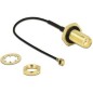 DeLOCK Koaksial 10cm Antennekabel Sort
